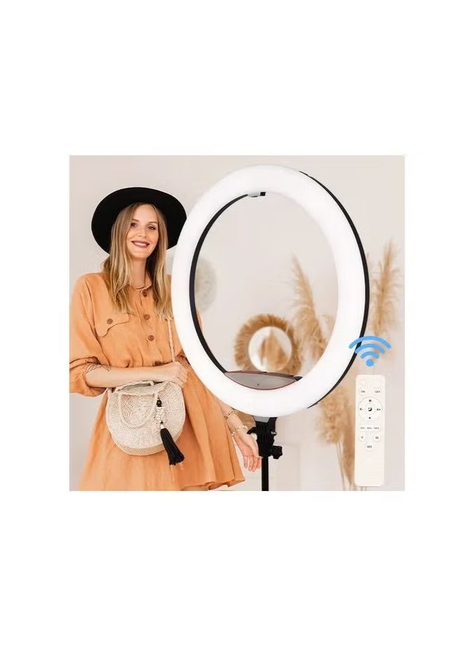 LJJ-22 Ring Light 22 Inch Dimmable ring light With Tripod Stand And Remote For Vlogging And Taking Photos - Image 4